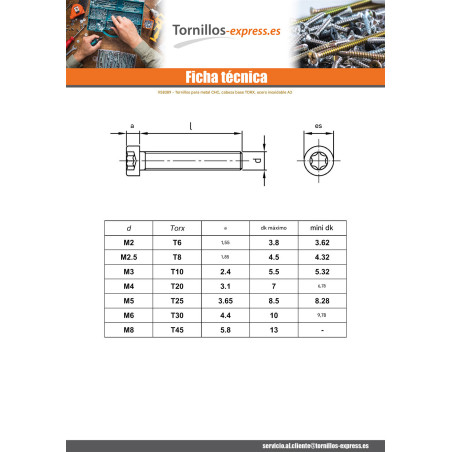 1 x Tornillo metales cabeza cilíndrica baja T6 M2X3 roscado total Inoxidable A2 microtornillo
