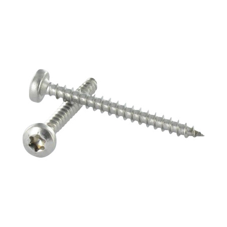 1 x Tornillo madera aglomerado Inoxidable A2 cabeza redonda 4X30 TORX T20
