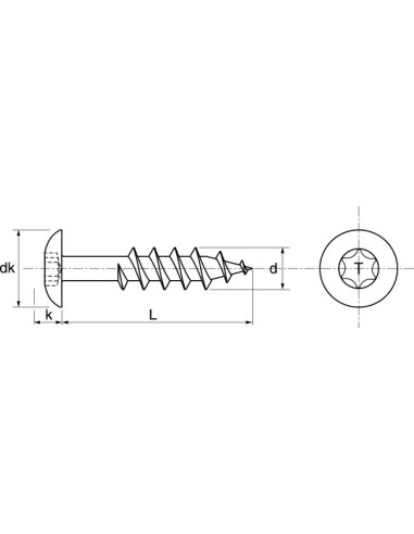 1 x Tornillo de fachada TORX T20 5.5X35...