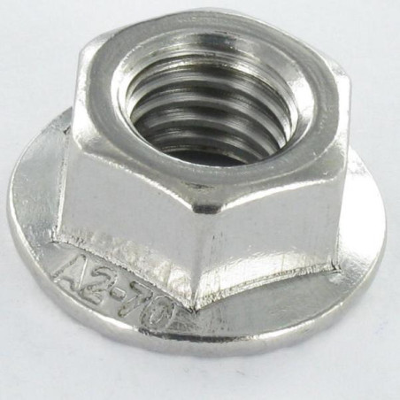 1 x Tuerca hexagonal Inoxidable A2 resalto reborde dentado M6 Wax lubrificado