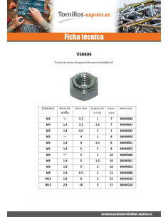 Tuerca hexagonal para chapa M12 Inoxidable A2 Negro... 2