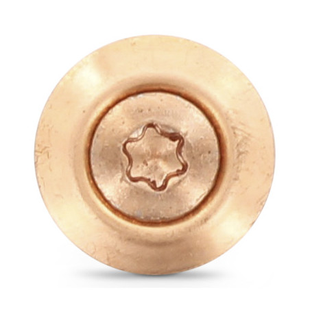 1 x Tornillo de cresta cabeza fresada abombada TORX T20 Inoxidable A2 cobre 4.5X80 Arandela de estanqueidad con junta de