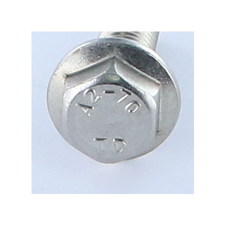 1 x Tornillo metales cabeza hexagonal resalto liso M10X20 Inoxidable A2
