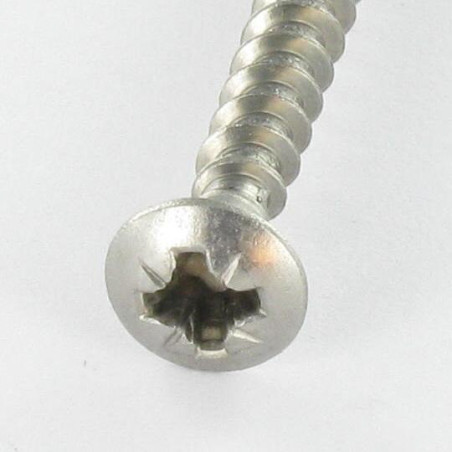 1 x Tornillo madera aglomerado Inoxidable A2 cabeza fresada abombada Pozi 4X25