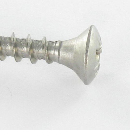 1 x Tornillo madera aglomerado Inoxidable A2 cabeza fresada abombada Pozi 4X25