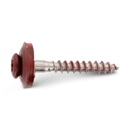 1 x Tornillo de cresta cabeza fresada abombada TORX T20 Inoxidable A2 RAL3009 rojo óxido 4.5X35 Arandela de estanqueidad