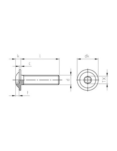 1 x Tornillo metales cabeza abombada resalto...