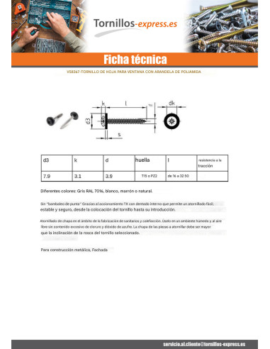 1 x Tornillo chapa cabeza cilíndrica Pozi PZ4 +...