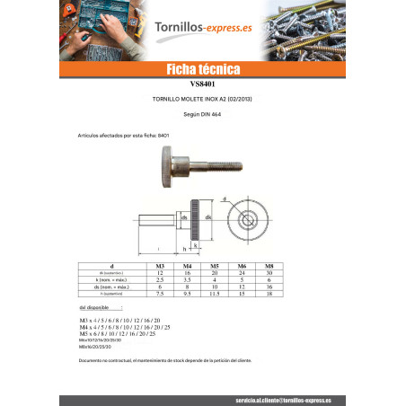 1 x Tornillo metales fresada M8X30 Inoxidable A1