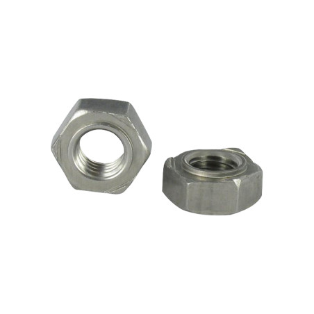 1 x Tuerca hexagonal para soldar Inoxidable A2 M4