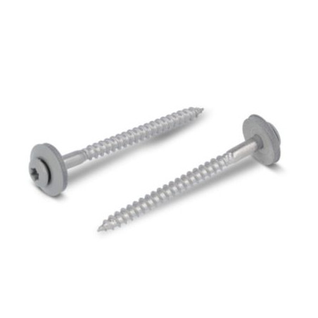 1 x Tornillo de cresta cabeza fresada abombada TORX T20 Inoxidable A2 RAL7030 4.5X45 Arandela de estanqueidad con junta de