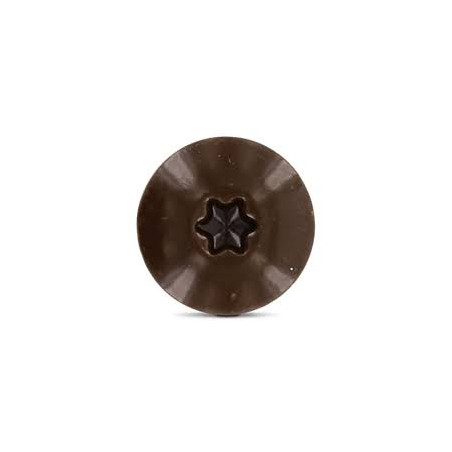 1 x Tornillo de fachada TORX T20 5.5X45 diámetro de cabeza: 12.3 Inoxidable A2 RAL8014 marrón sepia
