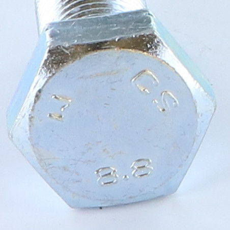 1 x Tornillo metales cabeza hexagonal M22X40 Clase 8.8 Acero cincado blanco