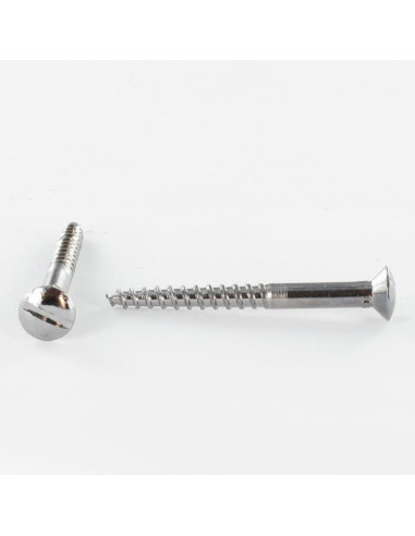 1 x Tornillo madera Acero cromado cabeza...