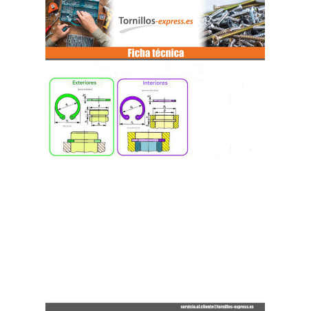 1 x Circlip exterior Inox en eje diámetro 12