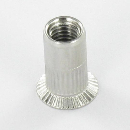 1 x Tuerca remachable cabeza fresada/testa svasat dentado M4X11.5 INFC 35 Inoxidable A2