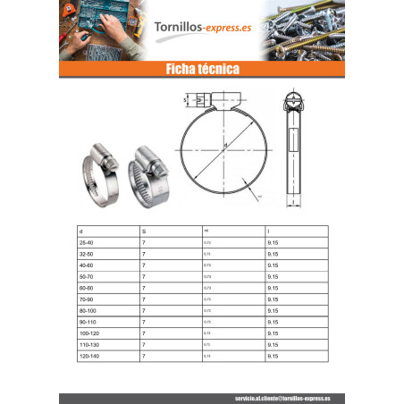 1 x Abrazadera Inox W4 diámetro 25 con 40 banda ancha 9 Tornillo Acero cincado blanco