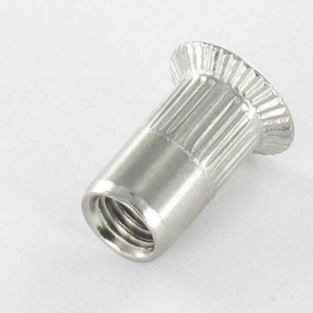 1 x Tuerca remachable cabeza fresada/testa svasat dentado M8X19 INFC 45 Inoxidable A2