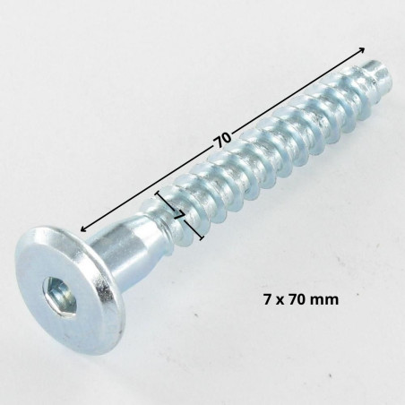 1 x Tornillo autotaladrante confirmat cabeza redonda ancha hexagonal hueco 7X70 Acero cincado blanco