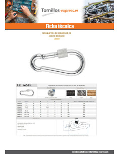 Mosquetón diámetro Cable 18 Acero cincado blanco 2