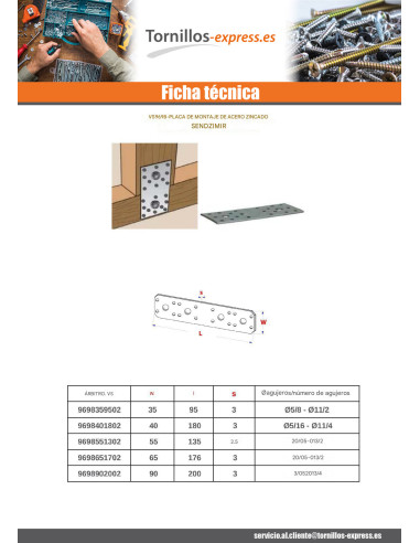1 x Placa D ASAMBLEA sendzimir 90X200