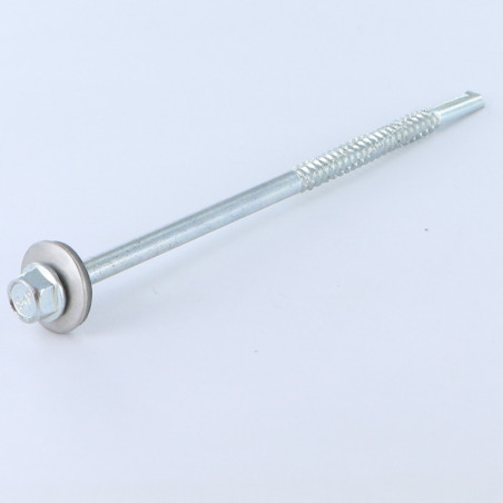 1 x Tornillo autoperforante Bimetal Acero / Inoxidable A4 cabeza hexagonal Arandela de estanqueidad con junta de neopreno