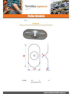 Arandela OVAL Fijación AISLANTE 82X405.5X1 Acero cincado 2