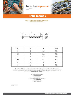 Tornillo madera aglomerado cabeza fresada/testa svasat... 2