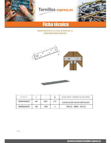 1 x Placa ASAMBLEA sendzimir 60X240
