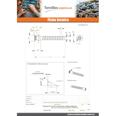1 x Tornillo autotaladrante confirmat cabeza fresada/testa svasat Pozi PZ5 7X50 dentado Acero cincado blanco con