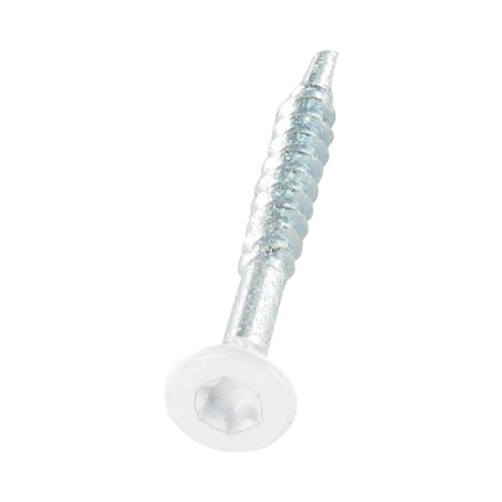 1 x Tornillo madera aglomerado medium cabeza fresada/testa svasat dentado TORX T20 4X35 roscado en 24 Acero cincado blanco
