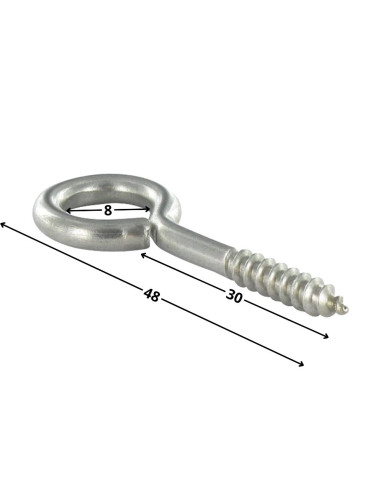 1 x Tornillo de ojo madera 4X30 longitud total...