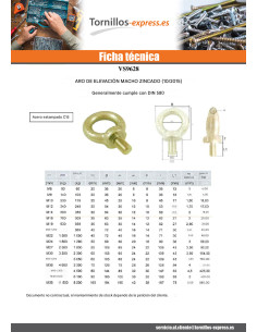 Anilla de elevación MASCULINO M30 Acero cincado blanco 2