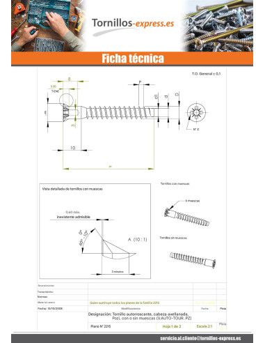 1 x Tornillo autotaladrante confirmat cabeza...