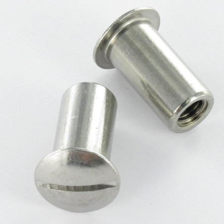 1 x Tornillo VENTANA cabeza abombada ranura M4/8 6X10 diámetro de cabeza: 9 Inoxidable A4