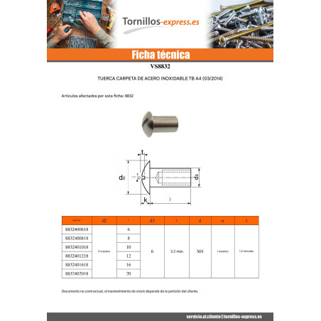 1 x Tornillo VENTANA cabeza abombada ranura M4/8 6X10 diámetro de cabeza: 9 Inoxidable A4