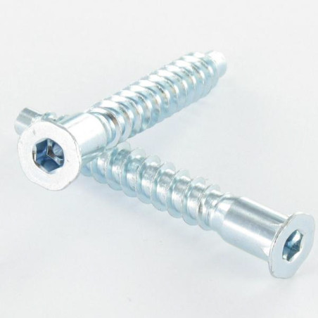1 x Tornillo autotaladrante confirmat cabeza fresada/testa svasat hexagonal hueco 7X50 Rosca aglomerado dentado Acero