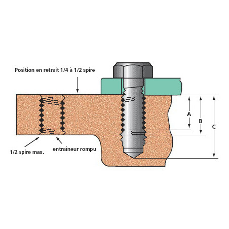 1 x Casquillo roscado M22X33 paso de 250 Inox