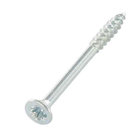 1 x Tornillo madera aglomerado cabeza fresada/testa svasat Pozi 4X35 roscado en 21 dentado Acero cincado blanco