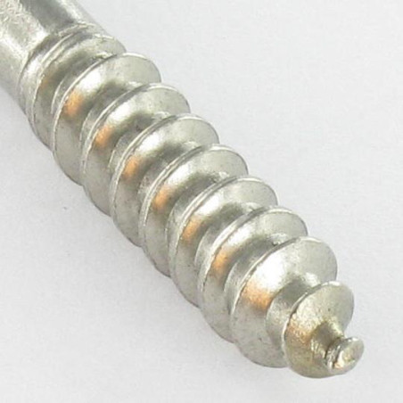 1 x Tornillo de ojo madera 6X80 roscado en 36 longitud total 110 ojo 18 Inoxidable A2