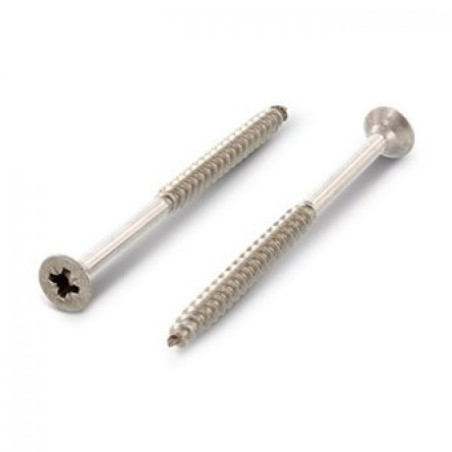 1 x Tornillo madera aglomerado cabeza fresada/testa svasat Pozi PZ4 4X80 roscado parcial Inoxidable A4