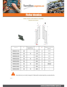 Espiga metal de VIGAS Recta sendzimir 32X210 2