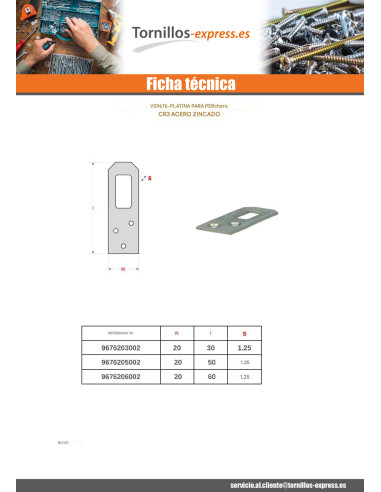 1 x Placa puerta ABRIGO Acero cincado blanco 20X50
