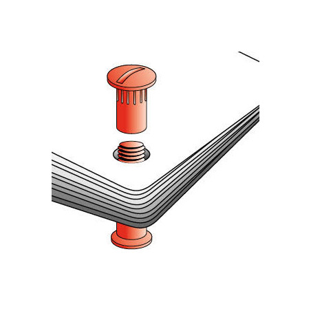 1 x Tornillo encuadernador M4X45 diámetro Tubo 5 nylon blanco 2 piezas macho hembra