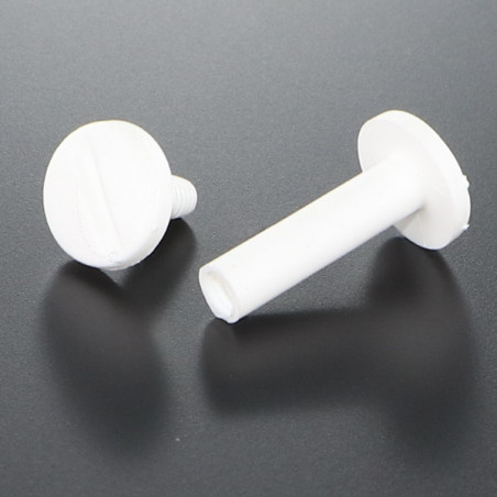 1 x Tornillo encuadernador M4X40 diámetro Tubo 5 nylon blanco 2 piezas macho hembra