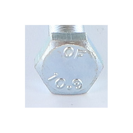 1 x Tornillo metales cabeza hexagonal M8X25 clase 10.9 Acero cincado blanco