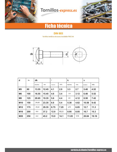 1 x Tornillos de Cabeza Redonda Cuello Cuadrado...