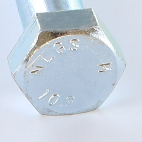 1 x Cuerpo de perno roscado parcial cabeza hexagonal M16X180 clase 10.9 Acero cincado blanco
