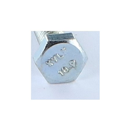 1 x Cuerpo de perno roscado parcial cabeza hexagonal M12X50 clase 10.9 Acero cincado blanco