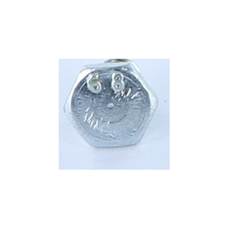 1 x Tornillo metales cabeza hexagonal M10X20 Clase 4.8 Acero cincado blanco
